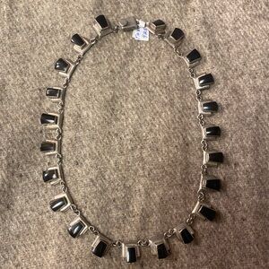 Vintage Taxco silver and onyx necklace